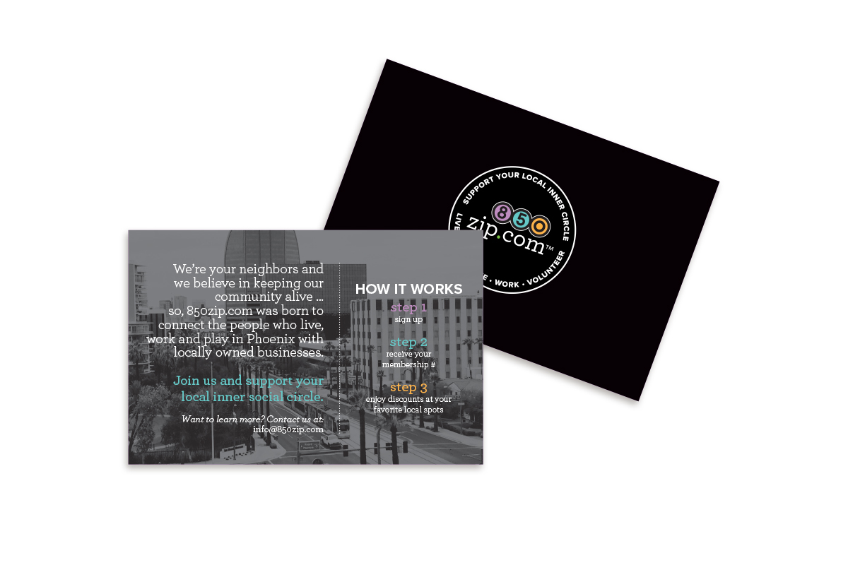850zip Promotional postcard